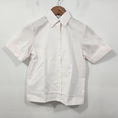 Dennis Uniform Youth Light Pink Short Sleeves Button Down Oxford Shirt Size 12