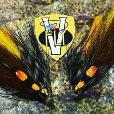 2 V Fly Stor Lax Lady Of Gabo Alta Fluxinator Conehead Salmon Tube Flies & Hooks