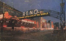 Postcard Reno Arch At Night
