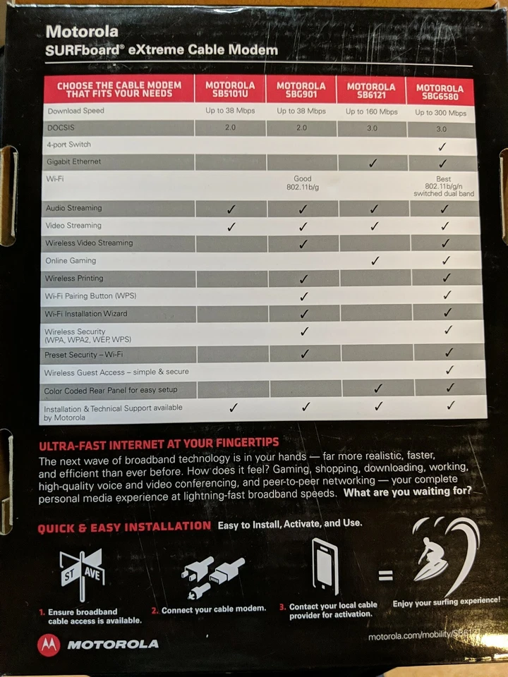 Motorola SURFboard SB6121 (575319-019-00) 160 Mbps - Image 2 of 4