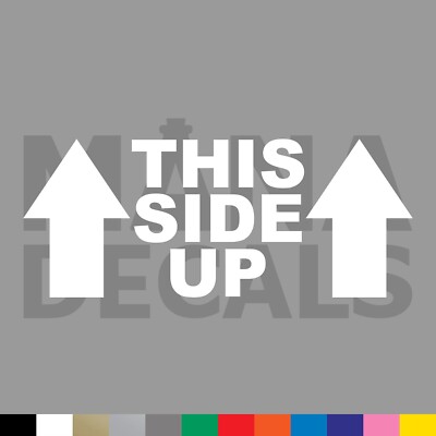 This Side Up Vinyl Die Cut Decal Sticker - Arrow Direction