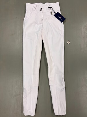 Premier Equine ''Sophia'' White Full Seat Breeches w Silicone Seat. Size 22