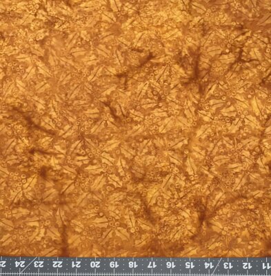 Island Batik Fabric | Holly Holiday Leaf Toss Golden Brown | Cotton YARD
