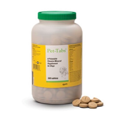 Pet Tabs palatable Vitamin-Mineral Supplement for Dogs 500 tabs