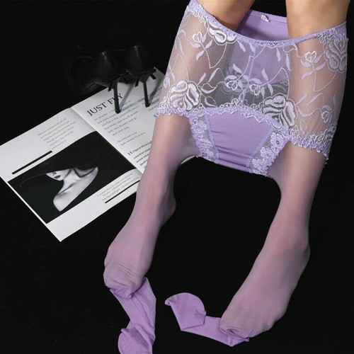 Collant donna USA taglie forti pizzo vita lucido lucido calze trasparenti regalo stretto - Foto 40 di 42