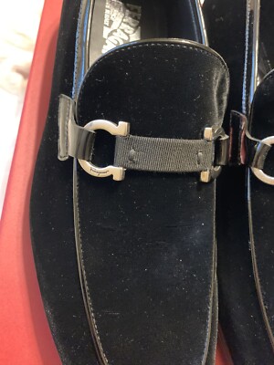 New Auth Salvatore Ferragamo Seral Men Black Velvet Loafer  display picture 2