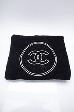 CHANEL CC Logo Black Beach Towel