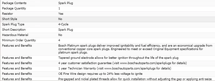 6 velas de ignição Bosch Platinum para 1980-1987 JEEP J10 L6-4.2L - Imagem 4 de 4