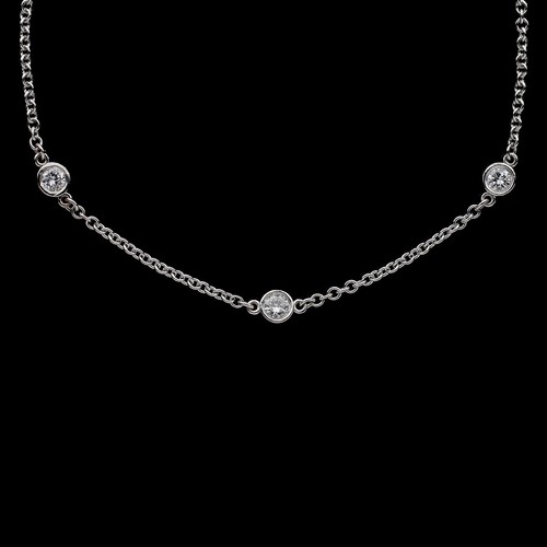 White Gold 1.13ct Round Diamond Chain 