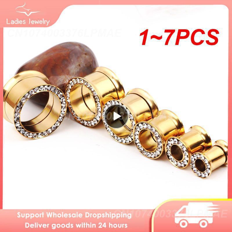 1~7PCS 6-16mm Tunnels Expander Piercing Jewelry Tunnels Gothic Punk Stainless St