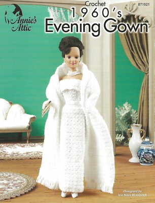 1960's Evening Gown Crochet Jackie Kennedy Elegant Dress Wrap