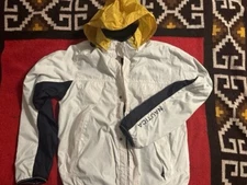 Nautica Reversible Jacket White Vintage Windbreaker Raincoat Streetwear Large