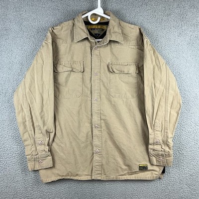 Droors Geo Field Spec. No 43 Shirt Mens XL Beige Ripstop Canvas Heavyweight