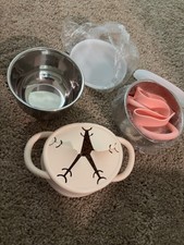 New 2 Snack Cup Steel Silicone Beige And Pink 13OZ each