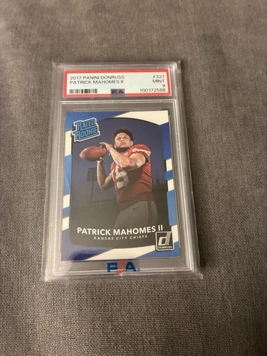 2017 Panini Donruss Rated Rookie Patrick Mahomes II Chiefs PSA 9 #327