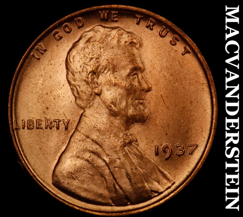 1937 Lincoln Wheat Cent- Choice Gem Brilliant Uncirculated Luster #J4273