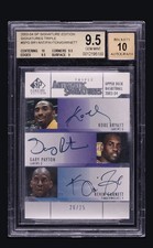 SP Signature Kobe Bryant Payton Kevin Garnett Auto 20/25 Bgs 9.5 10 Jersey # 1/1