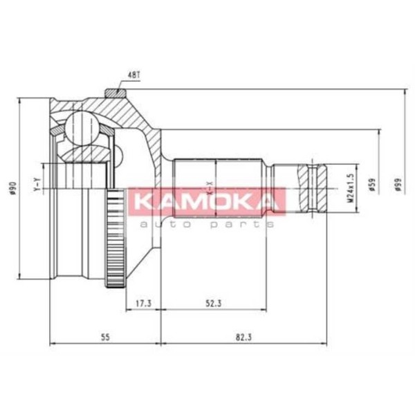 Kamoka Gelenksatz Antriebswelle Radseitig FüR Fiat Scudo Kasten 220L Peugeot-image