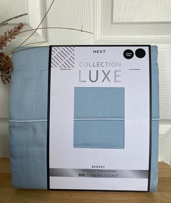 NEU NEXT Blue Collection Luxe 300 Fadenzahl 100 % Baumwolle Bettwäsche SUPER KING/GROSS