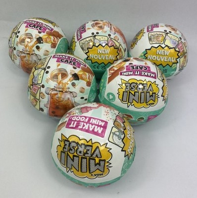 MGA's Mini Verse Make It Mini Food Cafe Series 3 | Ages 8+ Lot Of 6 Balls Sealed