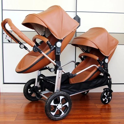 Baby Stroller 2 in 1,poussette Double Stroller Carriage,leather Stroller,folding