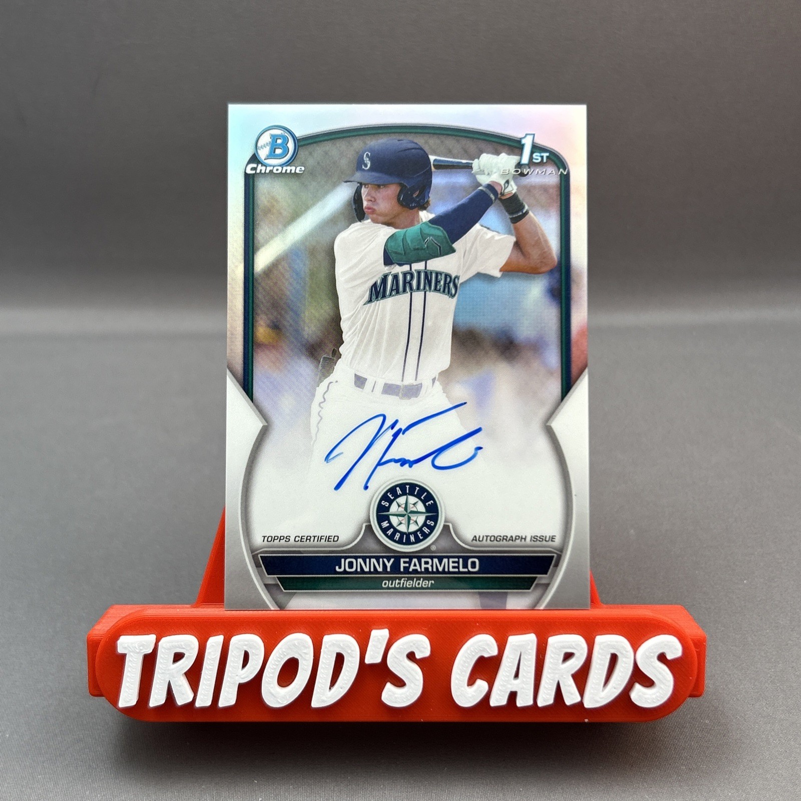2023 Bowman Draft Chrome 1st Jonny Farmelo #CDA-JF Refractor Auto #279/499 Sea