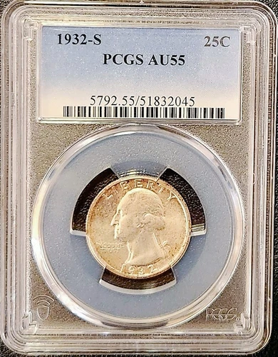 1932-S 25c Washington Silver Quarter PCGS AU55