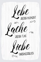 Blechschild 30X20 Cm Lebe Jeden Moment Lache Liebe Deko Geschenk Schild