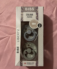 BIBS Colour Liberty Pacifier Set Size 2 Round Nipple Natural Rubber Gray