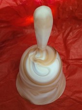 IMPERIAL SLAG GLASS BELL WITH CLAPPER...CARMEL & CREAM..5.5"..BEAUTIFUL/PERFECT!