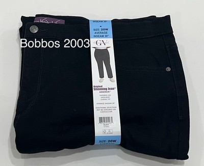 Gloria Vanderbilt Women's Amanda Classic Tapered Jeans, Black, Size 20W