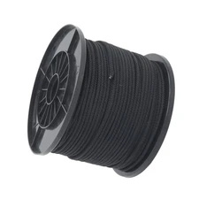 3/16 inch Black Polypro Rope 500 Feet Hollow Braid Tensile Strength 750 Pounds