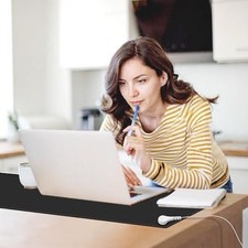 Grounding Mat 11.8  x39  , Vegan Leather, EMF Protection, Black