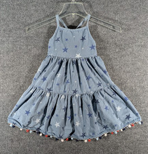 Tommy Bahama Blue Stars Sundress Patriotic USA American Girls Size 6