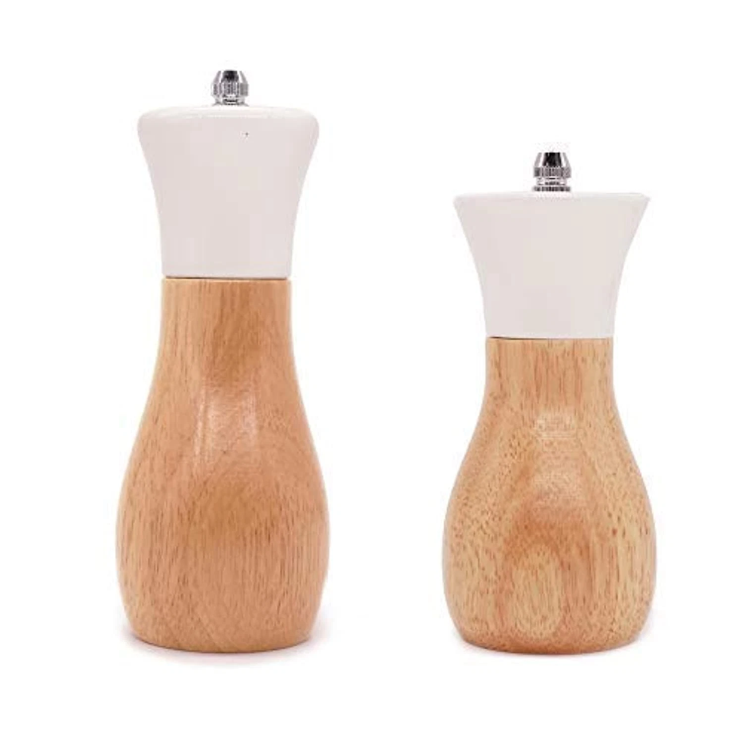 Salt Grinder White Wooden Pepper Grinder Sea Salt And Pepper Grinders Set 5” ...