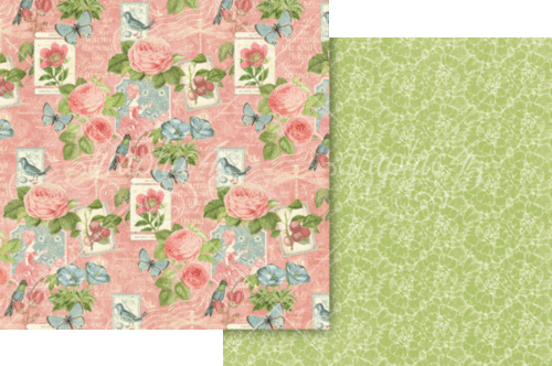 GRAPHIC "BOTANICAL TEA"12X12 KEEPSAKE EDITION FLOWERS BIRDS SCRAPJACK'S PLACE - Picture 9 of 15