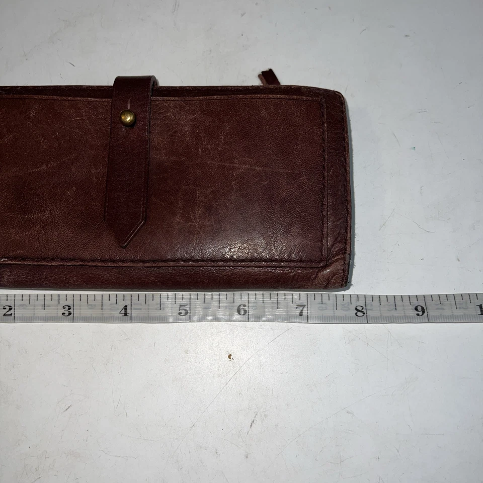 Cartera Madewell Cuero Marrón Delgada Larga Doble Pliegue Mujer Bolsillo con Cremallera Foto 2 de 4