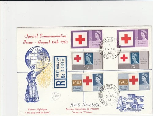 1963 GB ILLUSTRATED RED CROSS CENTENARY FIRST DAY COVER / WEST WELLOW