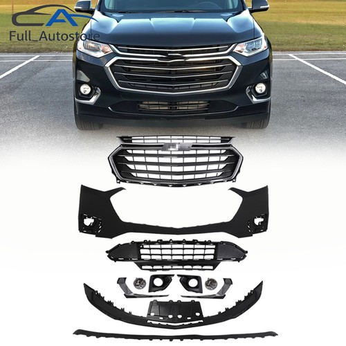 Complete Front Bumper Grille with Fog lights Fits 2018 - 2021 Chevrolet Traverse