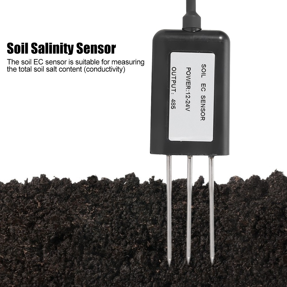 RS485 Waterproof Soil Salinity EC FC Sensor Transmitter Soil Conductivity KRI✈️