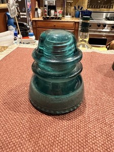 Hemingray 42 Glass Insulator Aqua Blue