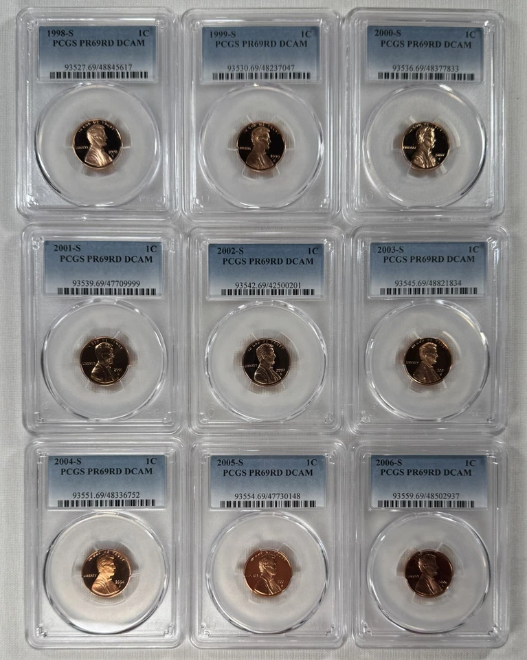1989 - 2008 S Proof Graded PCGS PR69RD DCam Lincoln Cent Penny 20 Coin Set NFC - Image 4 of 4