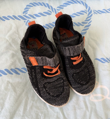 Unisex Kinder Sneaker EU 25 schwarz/orange Klettverschluss Stoff