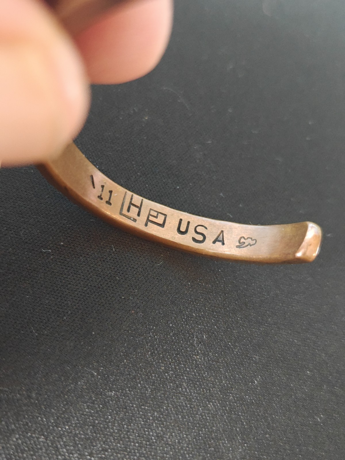 Vintage Artisan Hammered Solid Copper Cuff Bracel… - image 4