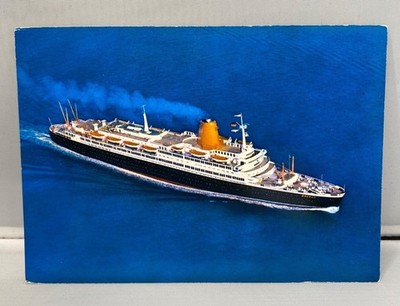 Vintage TS Bremen Rotary Club Postcard With Ship Illustration