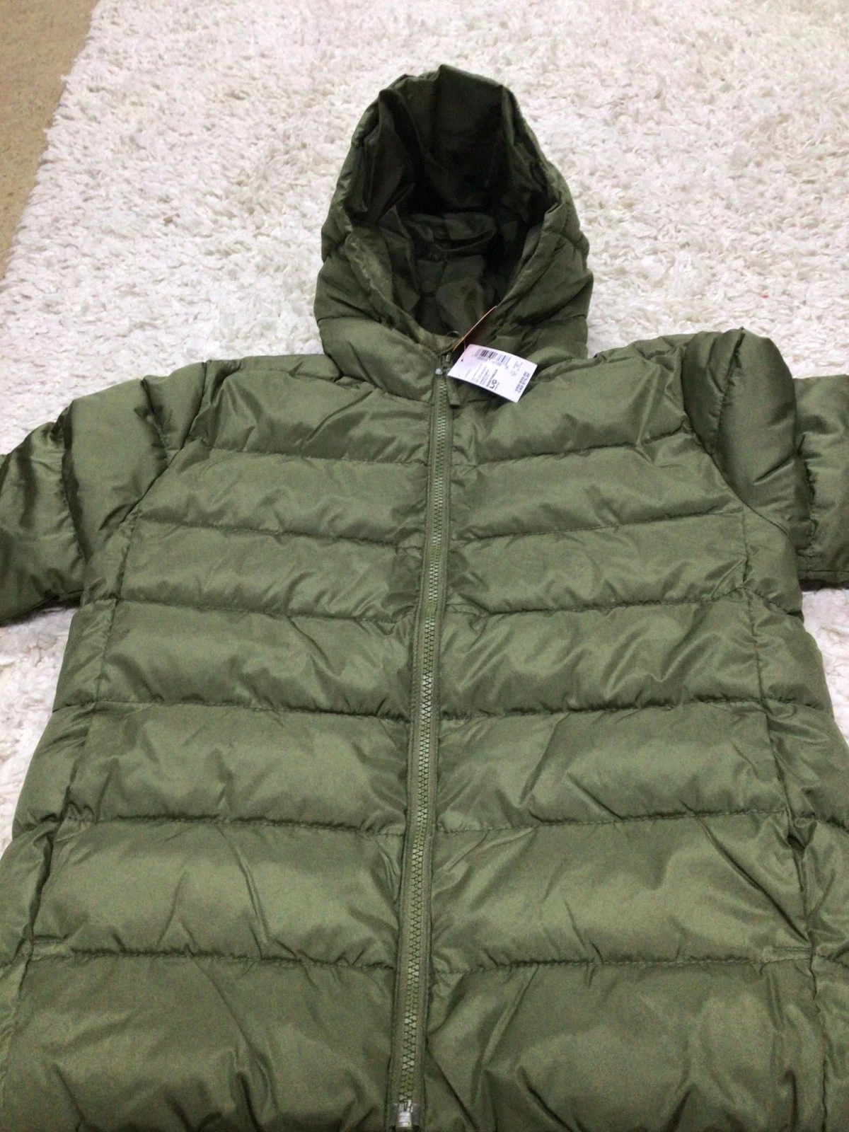 NWT Boys 10-12 The Childrens Place Puffer Coat Jacket Water-Wind Resistant GREEN