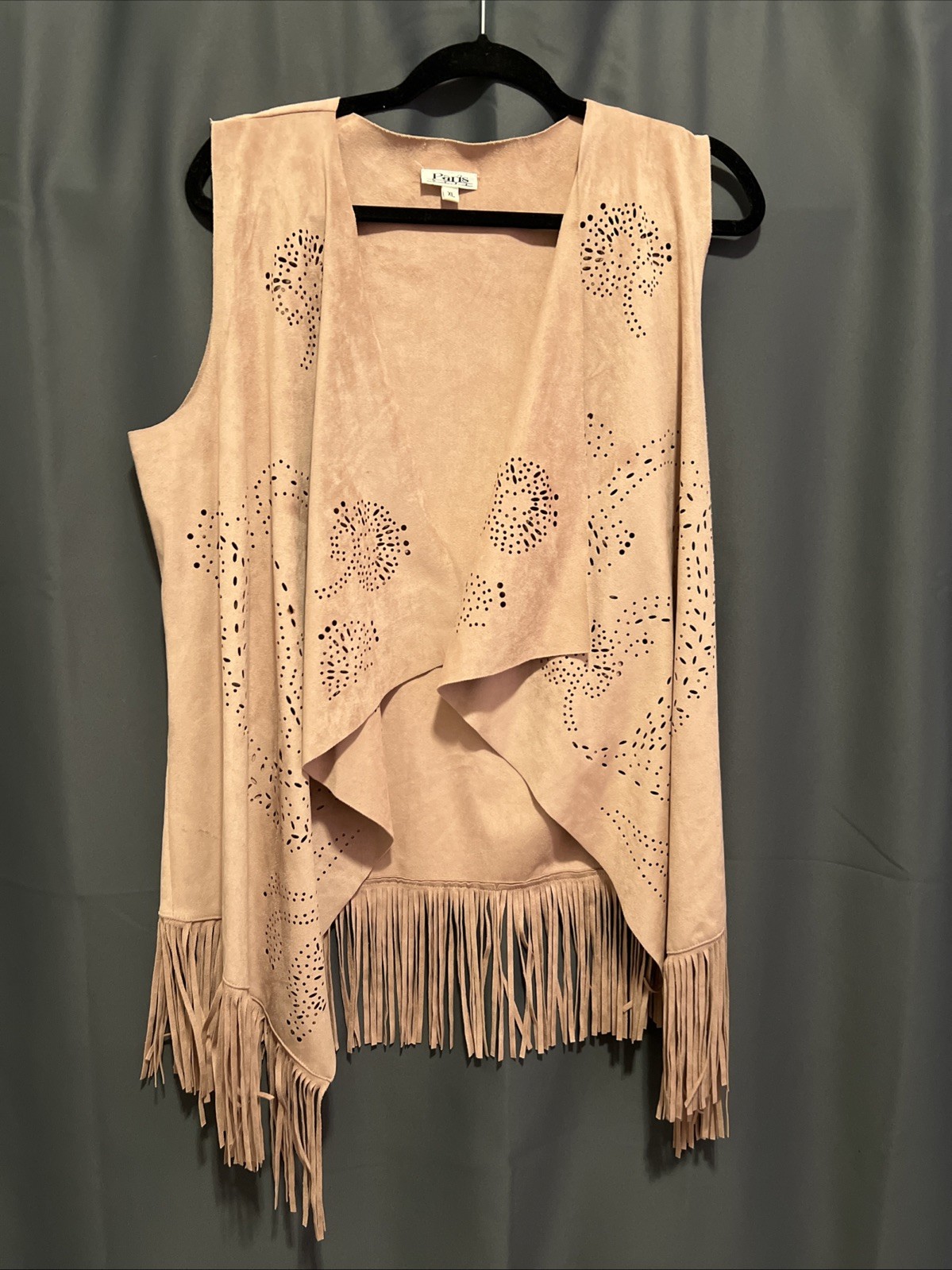Western Women’s Vest Fringe Best Dusty Pink Size XL Cowgirl