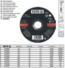 Yato Metalltrennscheibe 115-400mm Freie Auswahl