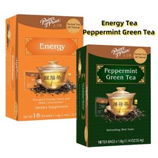 Energy Tea-Peppermint Green Tea-Wellness Tea-Herbal Tea-18 Tea Bags-Healthy Tea