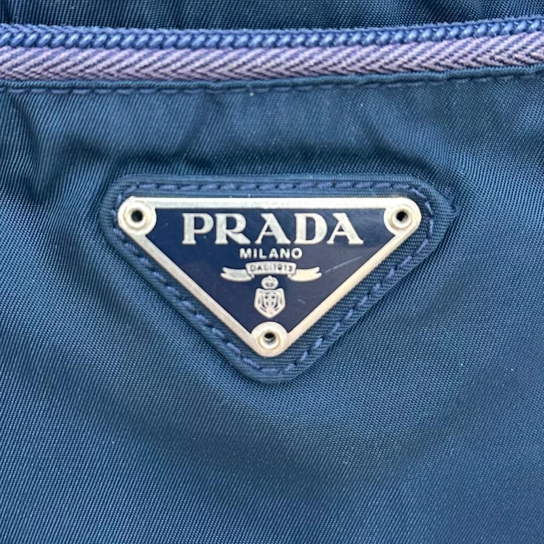 PRADA Nylon Triangle Logo Shoulder Bag Vintage Navy Authentic Crossbody Bag thumbnail 16